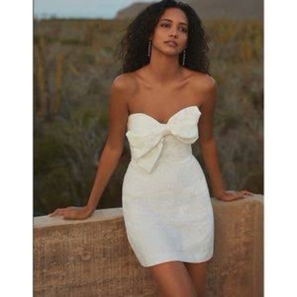 Anthropologie: HUTCH Eyelet Bow Mini Dress in White